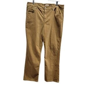 Jones of New York Corduroy Pants Straight Tan Sz 14 Stretch Lightweight Comfort